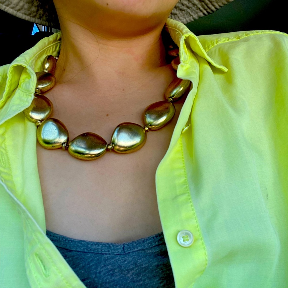 Vintage pebble river rock designer necklace/choker